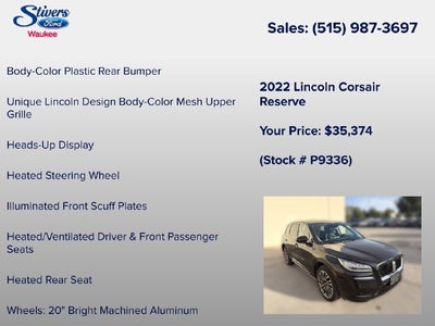 2022 Lincoln Corsair Reserve