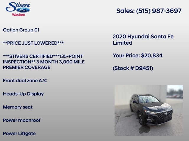2020 Hyundai Santa Fe Limited