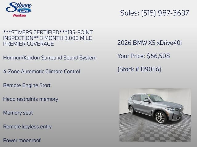 2026 BMW X5 xDrive40i