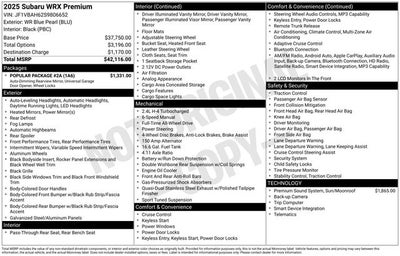 2025 Subaru WRX Premium