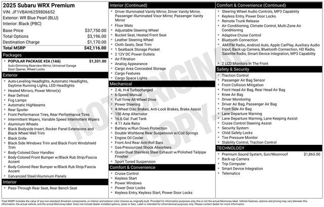 2025 Subaru WRX Premium