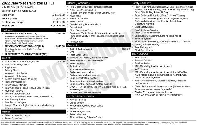 2022 Chevrolet TrailBlazer LT