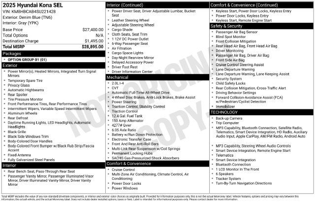 2025 Hyundai Kona SEL
