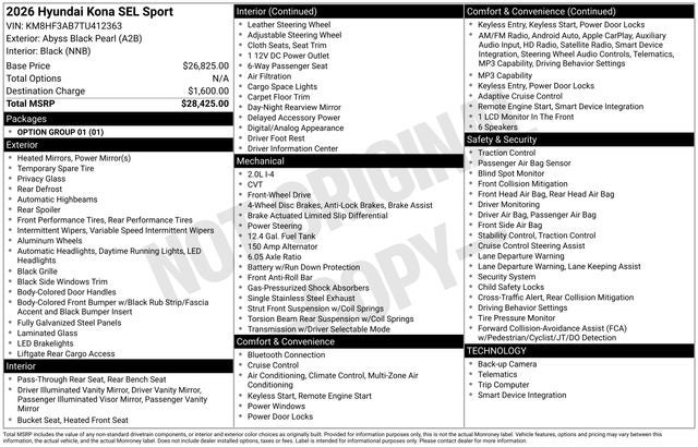 2026 Hyundai Kona SEL Sport