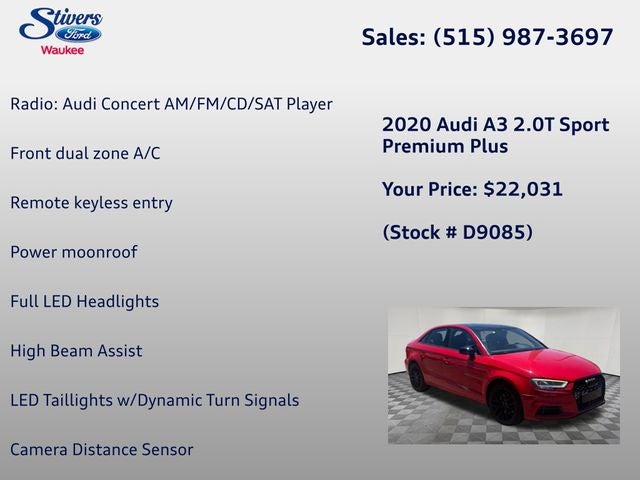 2020 Audi A3 2.0T Premium Plus