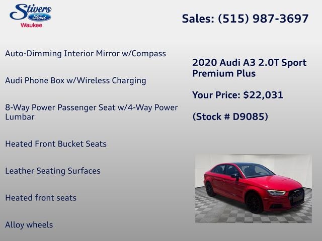 2020 Audi A3 2.0T Premium Plus