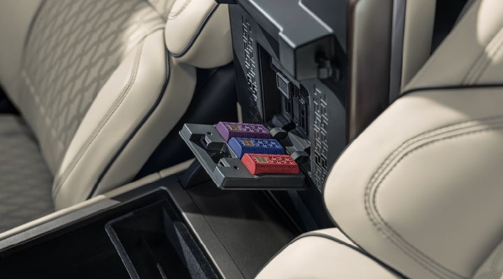 Digital Scent cartridges are shown in the diffuser located in the center arm rest. | Stivers Lincoln in Waukee IA