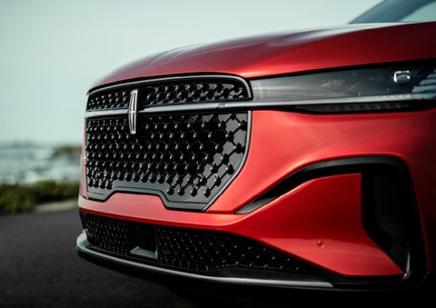 The sleek grille of a 2024 Lincoln Nautilus® SUV with the available Jet Appearance Package makes a bold statement. | Stivers Lincoln in Waukee IA