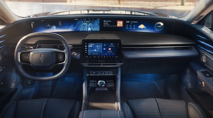 A large panoramic display is shown on the dashboard of a 2026 Lincoln Nautilus® SUV | Stivers Lincoln in Waukee IA