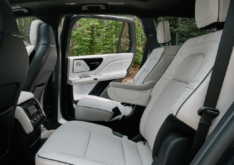 A side view of the second row with captain’s chairs in a 2027 Lincoln Aviator® Black Label™ SUV. | Stivers Lincoln in Waukee IA