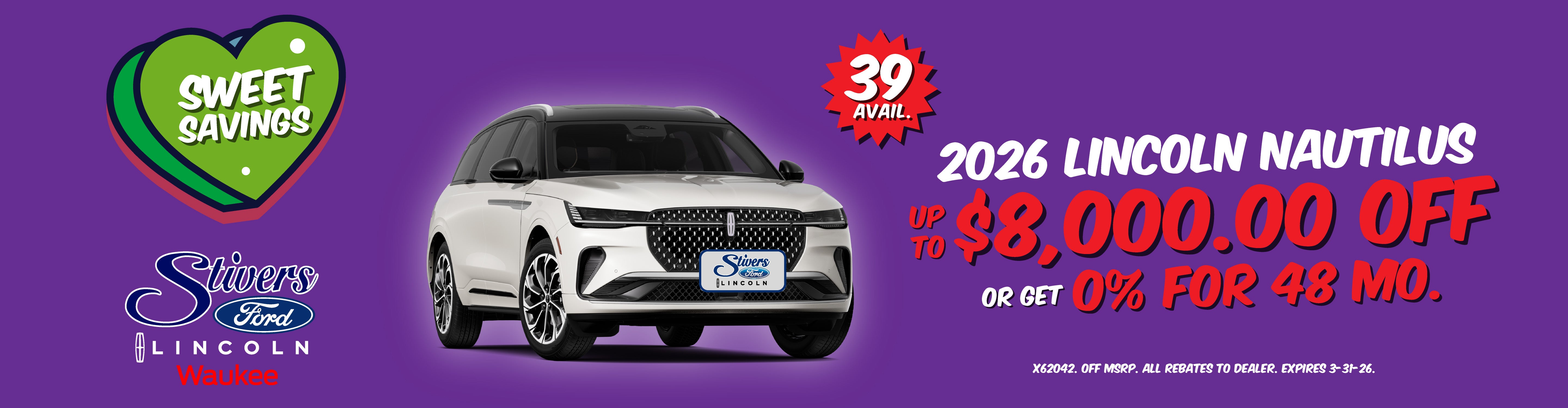 2026 Lincoln Nautilus up to $8,000 off or 0% APR