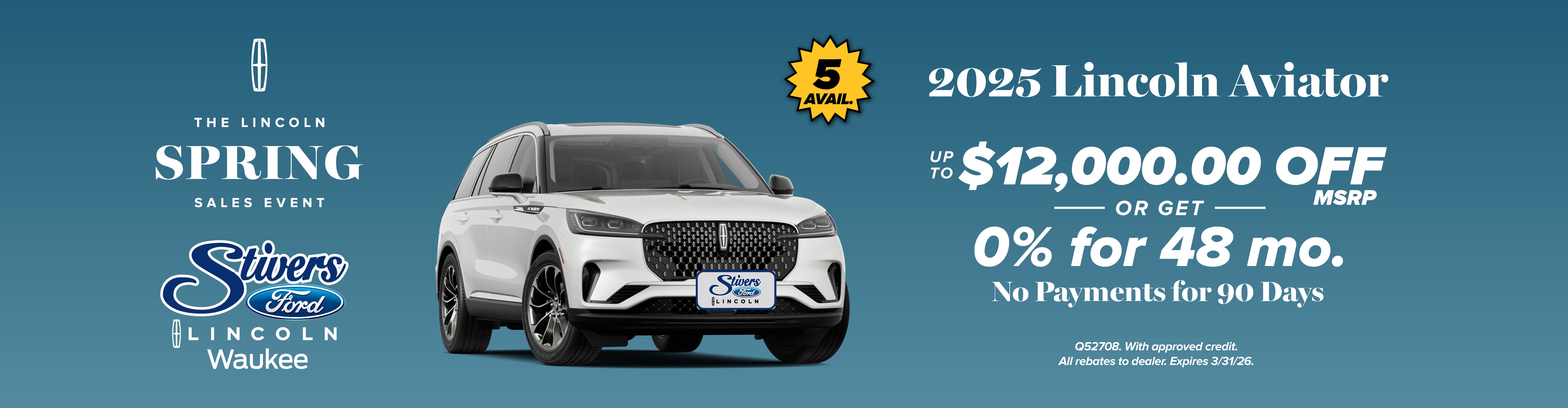 Lincoln Aviator up to $12,000 off
